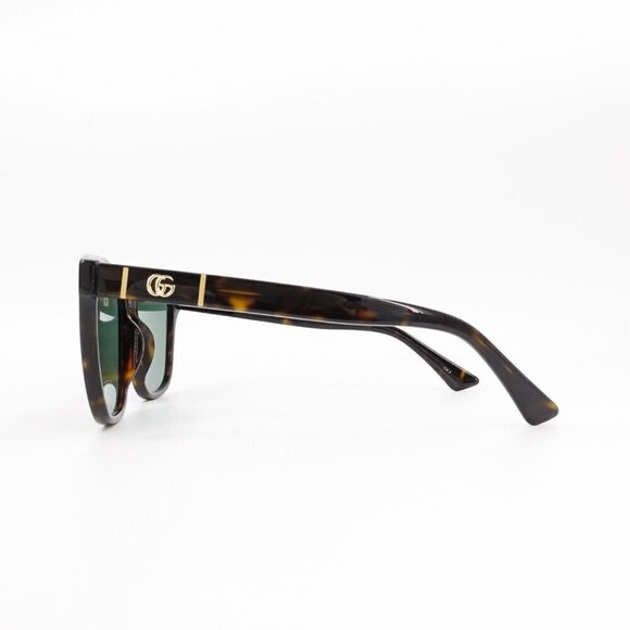Gucci GG0637 Square Sunglasses Dark Havana Green OS - Picture 14 of 15